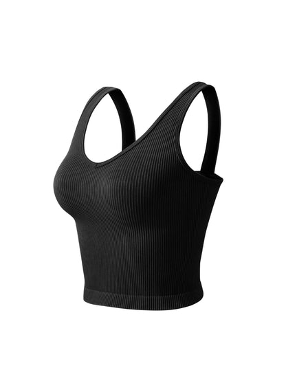 Crop sculptant côtelé