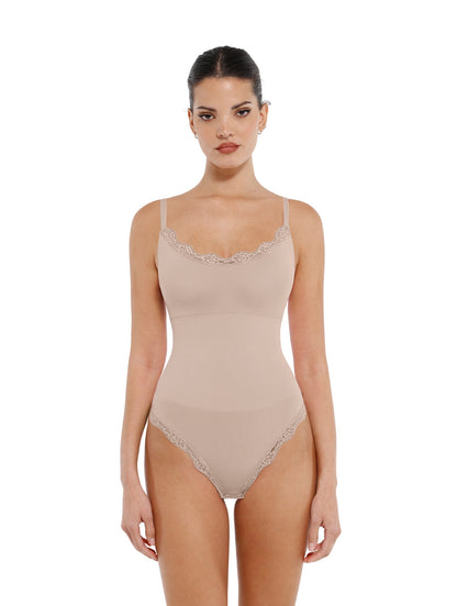 Seamless Laced Thong Bodysuit